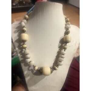 Tibet Brass And Bakelite And Natural Stone Necklace